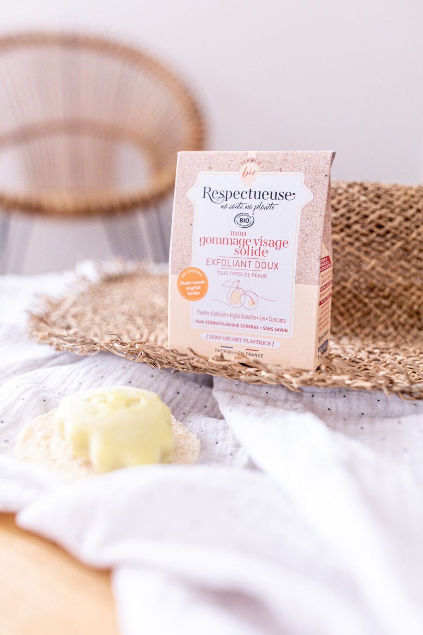 Gommage visage solide bio - EXFOLIANT DOUX - zéro déchet