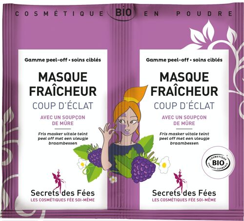 Masque visage Peel-off Fraîcheur en poudre Secrets Des Fées (lot de 2 masques)