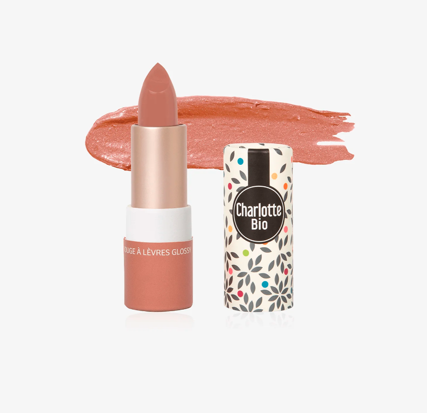 Rouge à Lèvres Nude Moka Glossy de la marque Charlotte Bio