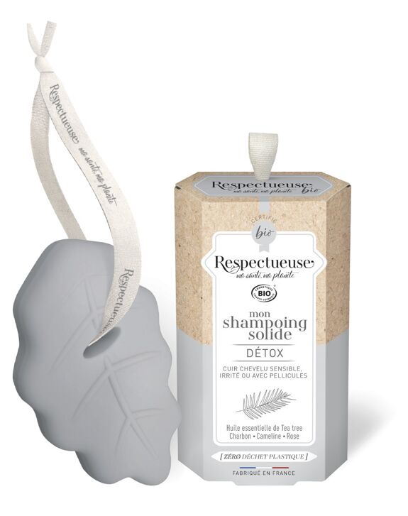 Shampoing solide DÉTOX bio - cuir chevelu irrité / pellicules - zéro déchet