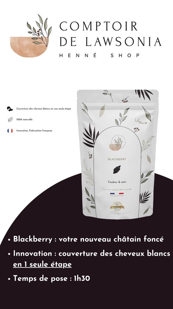 Coloration végétale 100% naturelle - Blackberry  COMPTOIR DE COMPTOIR DE LAWSONIA