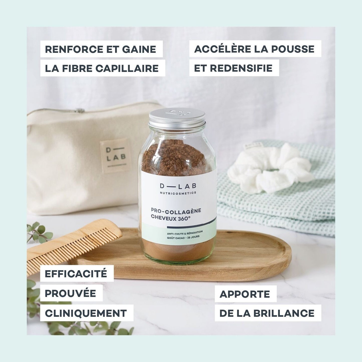 Pro-Collagène Cheveux 360° - Anti-Chute & Réparation -Compléments Alimentaires (marque D-LAB Nutricosmetics)