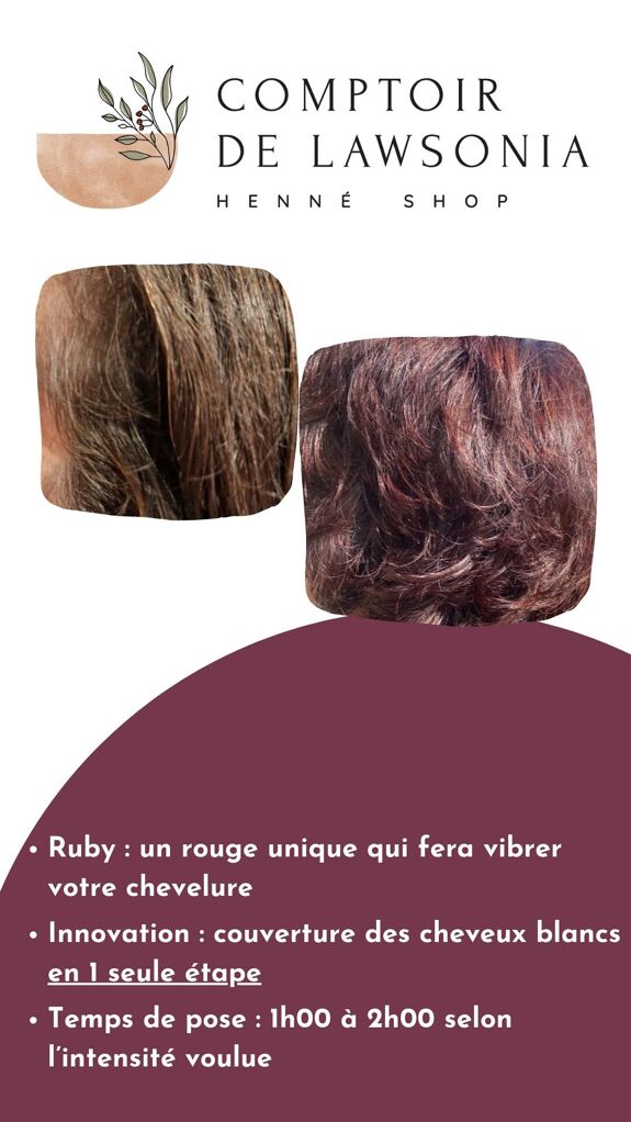 Coloration végétale 100% naturelle - Ruby  DE COMPTOIR DE LAWSONIA